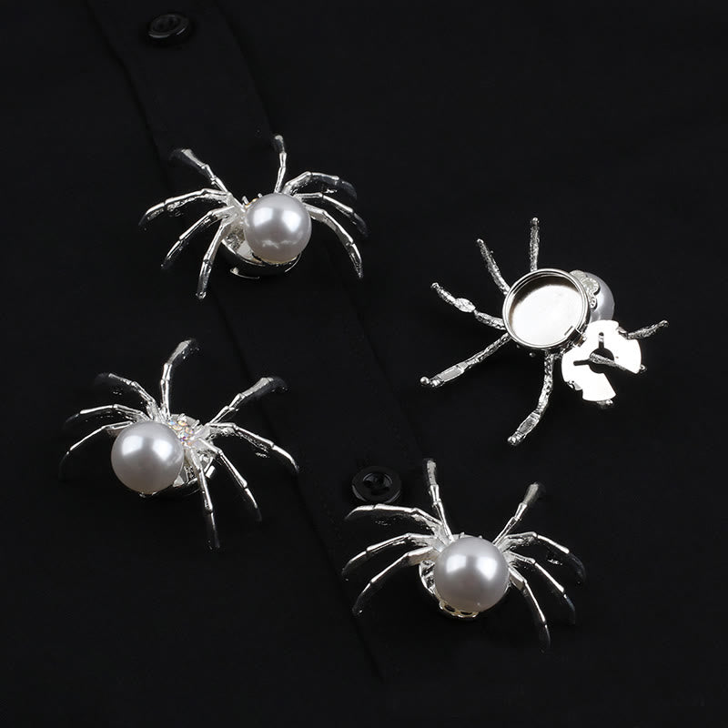 1 Pair Pearl Web Spider Snap-On Shirt Insect Button Covers - image 6