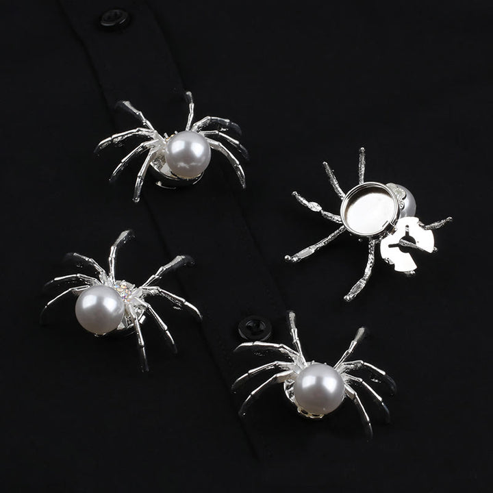 1 Pair Pearl Web Spider Snap-On Shirt Insect Button Covers - image 6