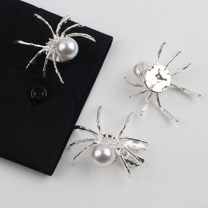 1 Pair Pearl Web Spider Snap-On Shirt Insect Button Covers - image 5