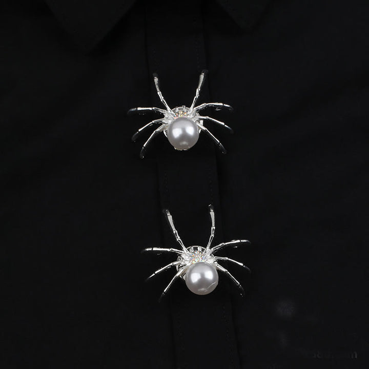 1 Pair Pearl Web Spider Snap-On Shirt Insect Button Covers - image 4