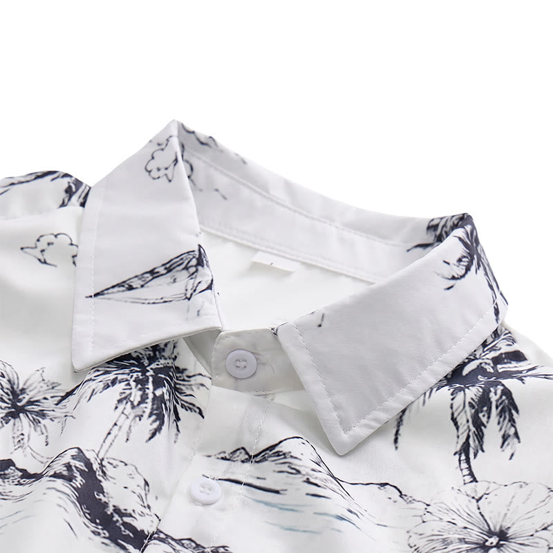 Men's Tropical Island Print Summer Holiday Short Sleeve Shirt - image 4