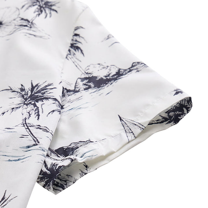 Men's Tropical Island Print Summer Holiday Short Sleeve Shirt - image 8