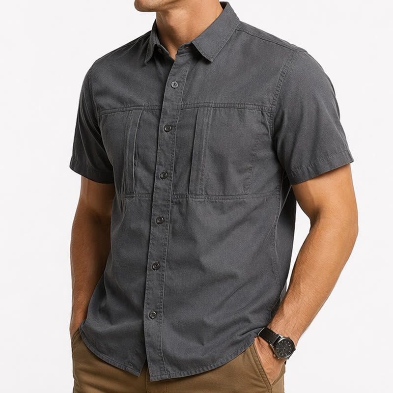 Men's City Utility Workwear Shirt With Vertical Zip Pockets - image 3