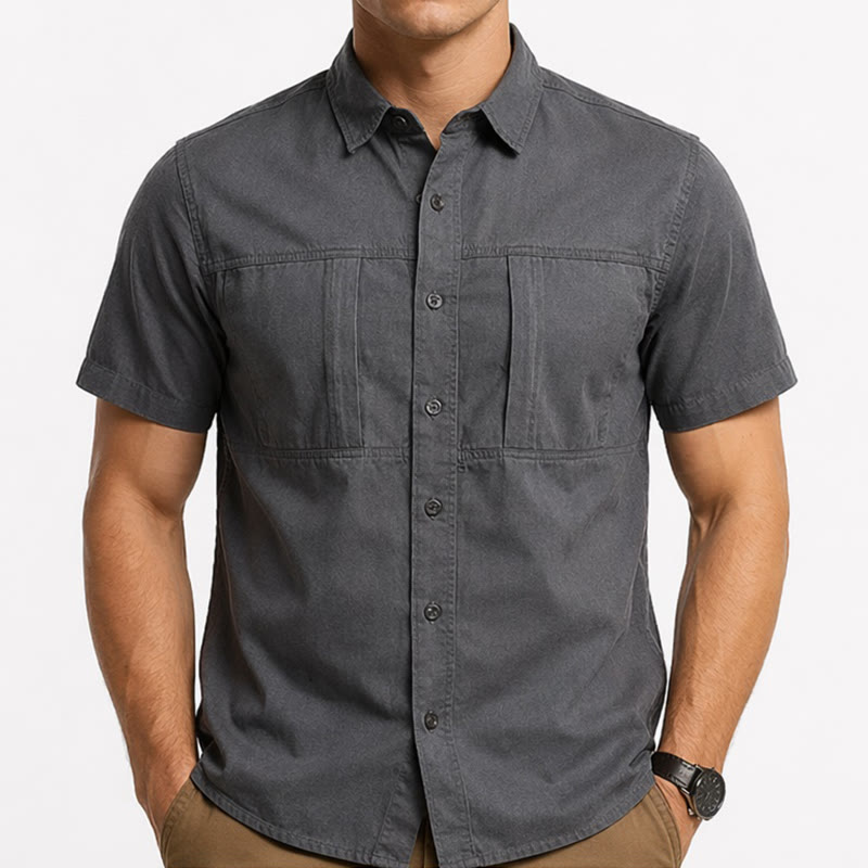 Men's City Utility Workwear Shirt With Vertical Zip Pockets - image 1
