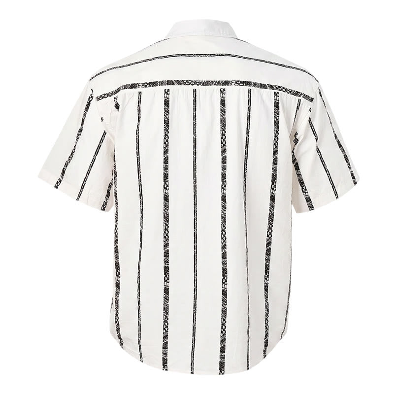 Trendy Tribal Stripe Print Lightweight Summer Cotton Shirt - image 11