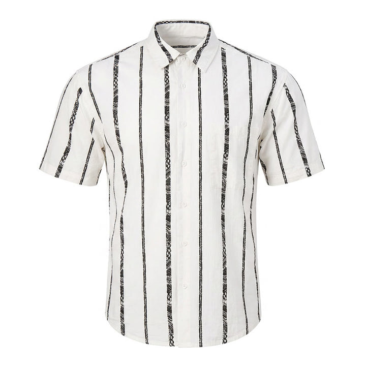 Trendy Tribal Stripe Print Lightweight Summer Cotton Shirt - image 10