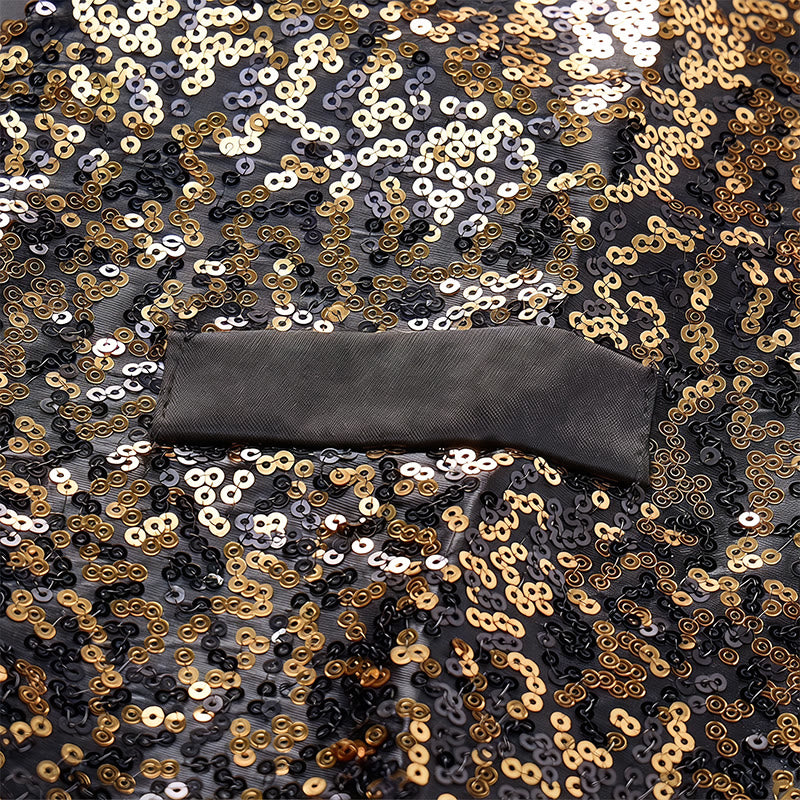 Men's Gold & Black Ombre Color Nightclub Sequin Vest - image 6