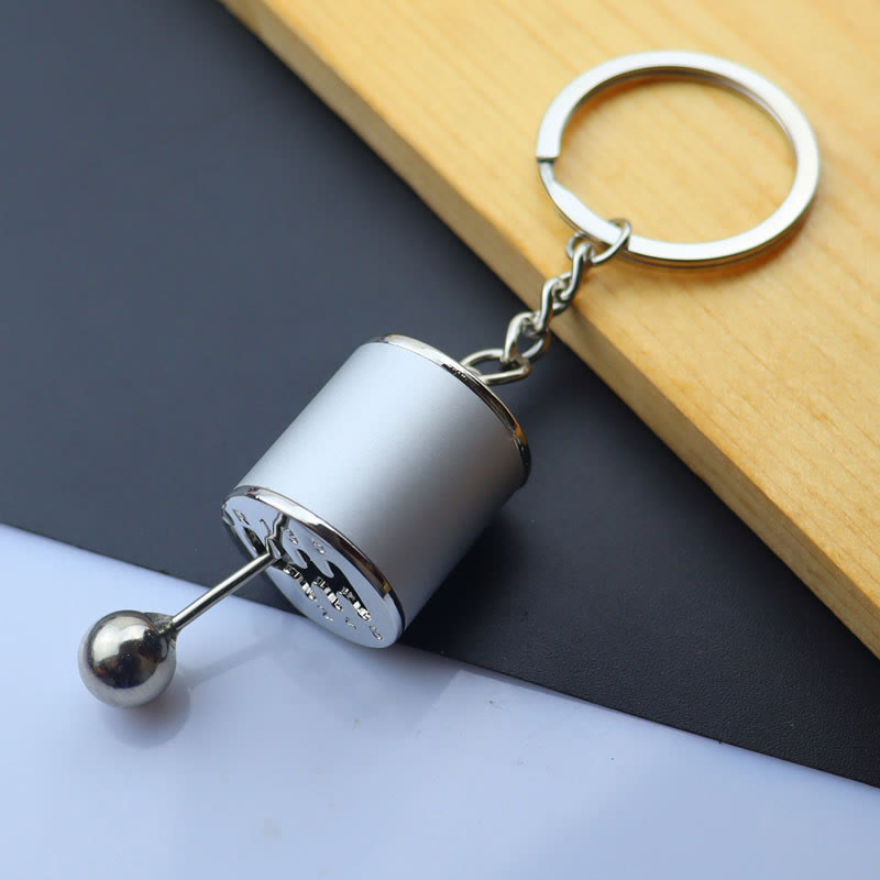 Mini Modern Car Parts Design Keychain Collection - Silver Gearshift - image 0