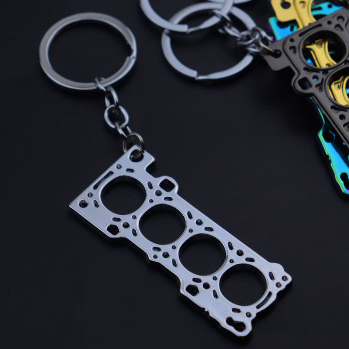 Mini Modern Car Parts Design Keychain Collection - Silver Gasket - image 12