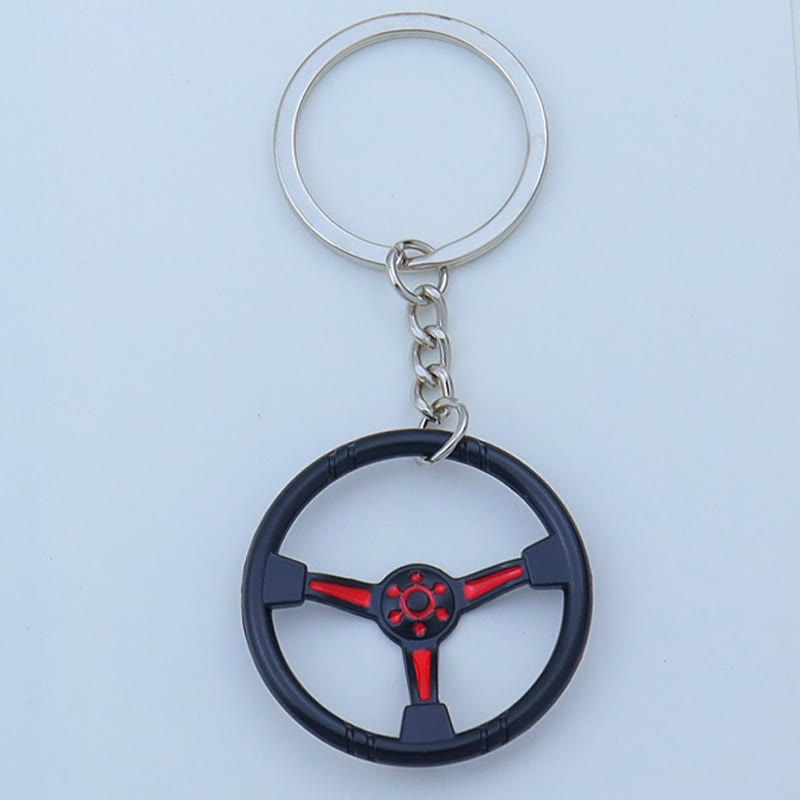 Mini Modern Car Parts Design Keychain Collection - Red  Steering Wheel - image 14
