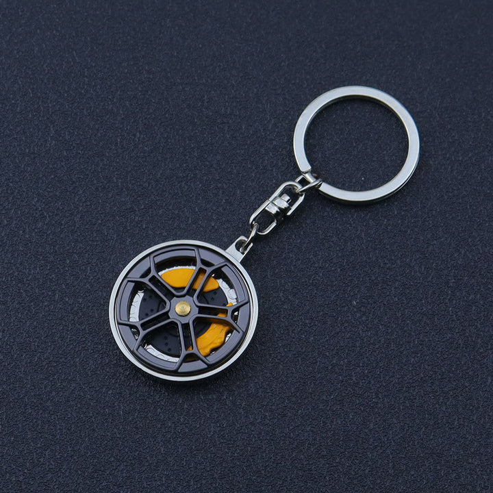 Mini Modern Car Parts Design Keychain Collection - Double Caliper Hub Turntable - image 2