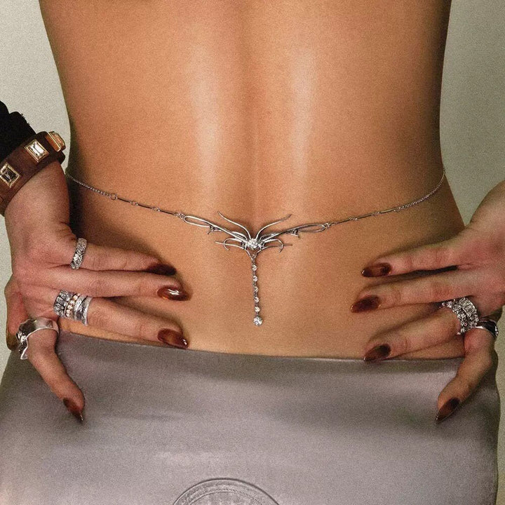 Women's Boho Rhinestone Fairy Belly Waist Chain - image 2