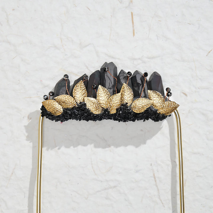 Handcrafted Natural Crystal Crown Pocket Square Brooch - image 3