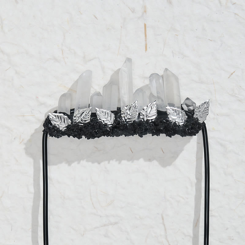 Handcrafted Natural Crystal Crown Pocket Square Brooch - image 27