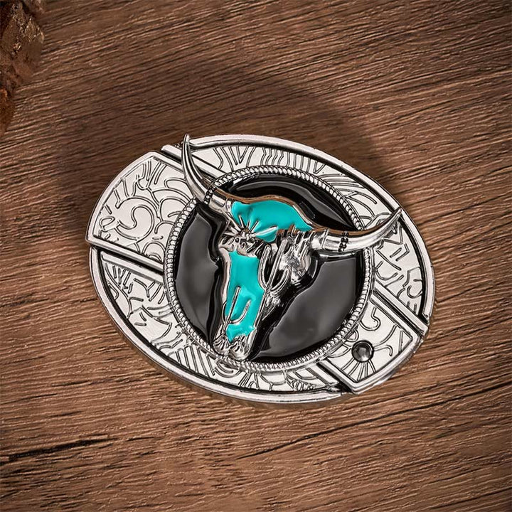 Desert Spirit Bull DIY Hidden Folding Knife Buckle Leather Belt - image 10