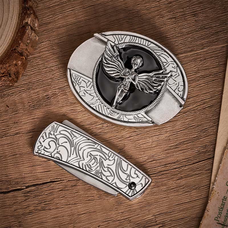 Fallen Angel DIY Hidden Folding Knife Buckle Leather Belt - image 10