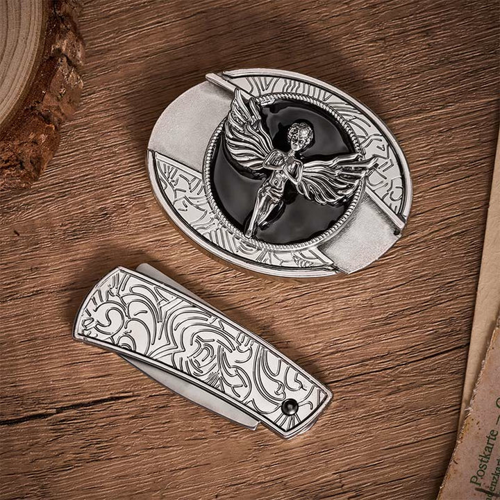 Fallen Angel DIY Hidden Folding Knife Buckle Leather Belt - image 10