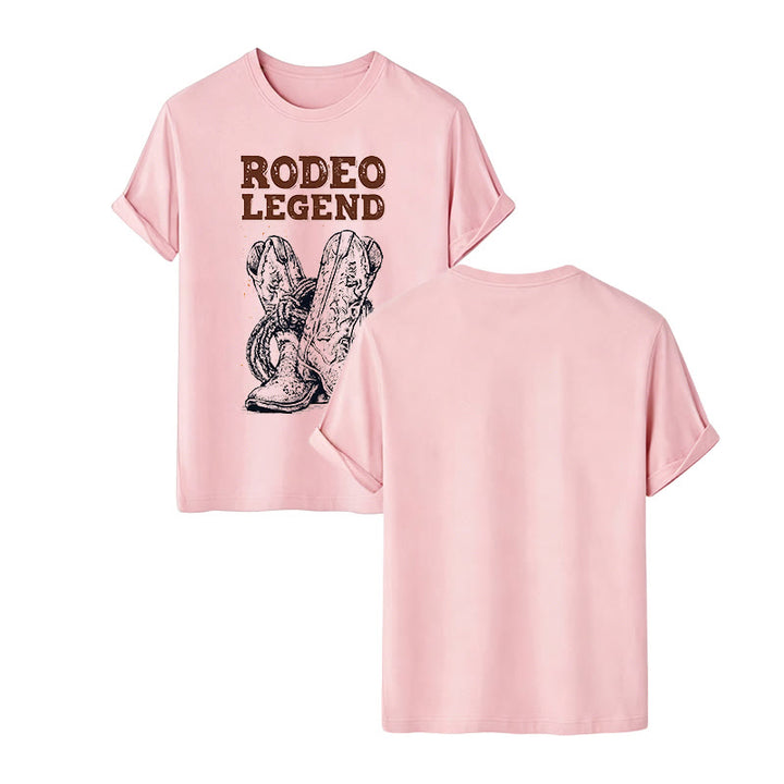 Rodeo Legend Cowboy Boots & Cactus Print Crew Neck T-shirt - Pink - 2XL - image 9