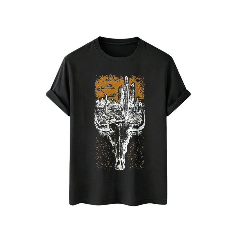 Badlands Vibes Longhorn Skull & Cactus Western T-shirt - image 5