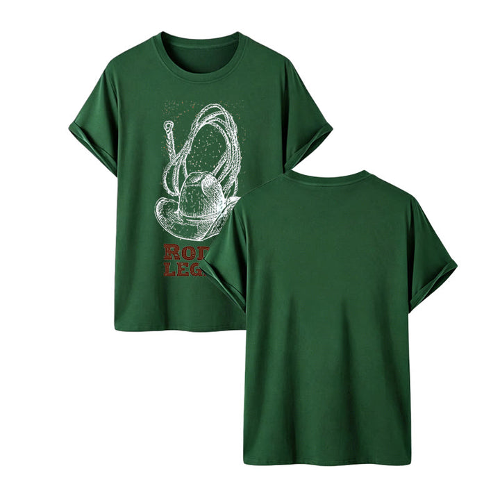 Cowboy Hat & Lasso Print Rodeo Legend Western T-shirt - image 1
