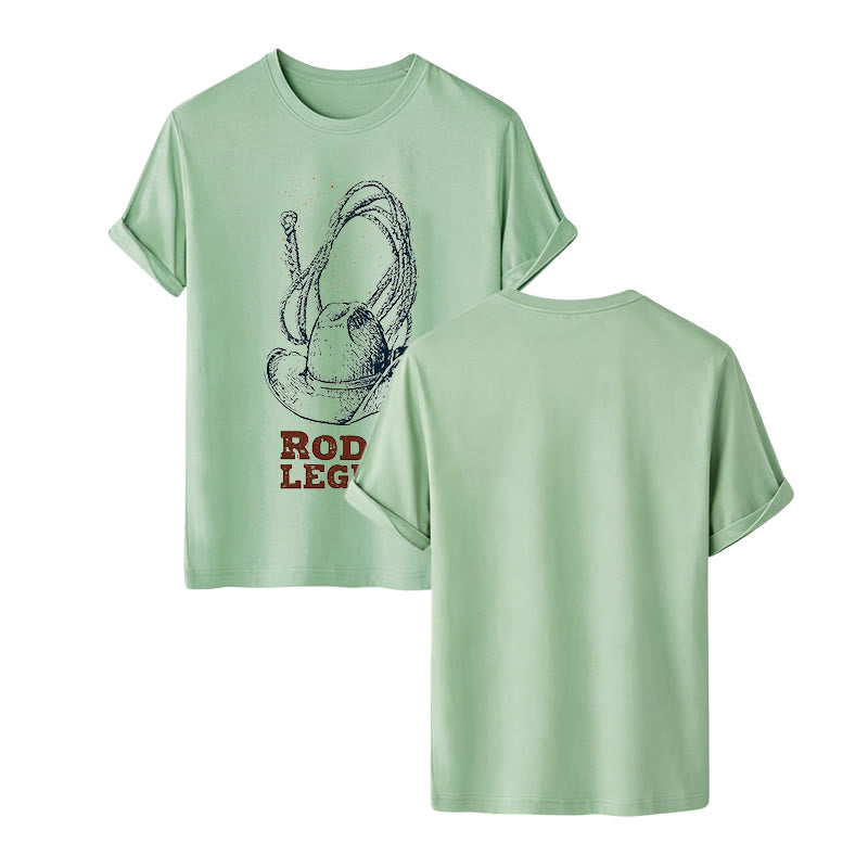 Cowboy Hat & Lasso Print Rodeo Legend Western T-shirt - Green - 2XL - image 13