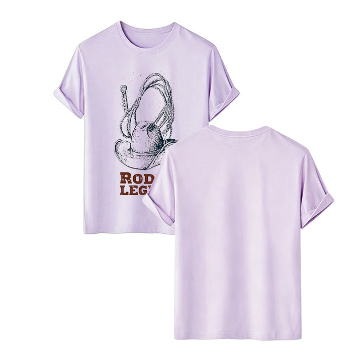 Cowboy Hat & Lasso Print Rodeo Legend Western T-shirt - Violet - 2XL - image 14