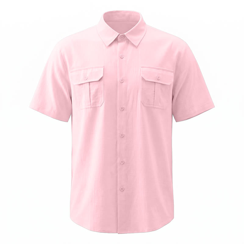 Men's Solid Color Daily Office Casual Pure Cotton Shirts - image 16