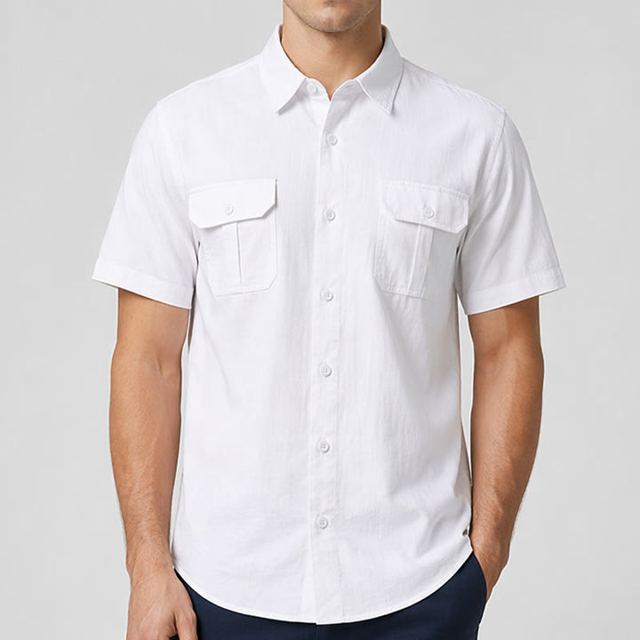 Men's Solid Color Daily Office Casual Pure Cotton Shirts - image 1