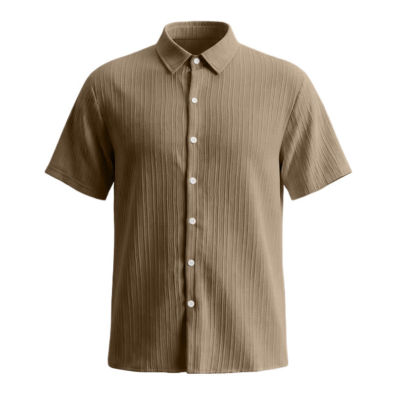 Men's Cotton Linen Striped Jacquard Casual Shirt - image 35