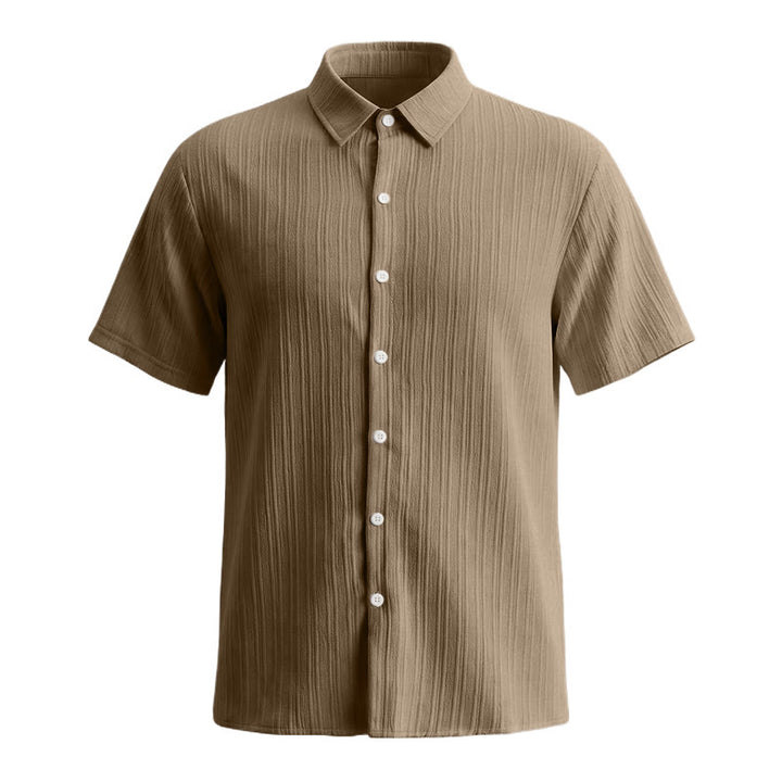 Men's Cotton Linen Striped Jacquard Casual Shirt - image 35