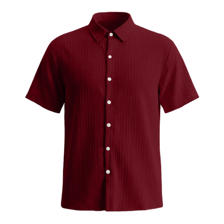 Men's Cotton Linen Striped Jacquard Casual Shirt - image 30