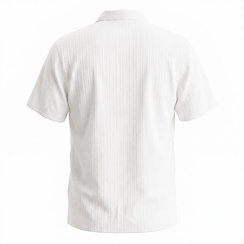 Men's Cotton Linen Striped Jacquard Casual Shirt - image 5