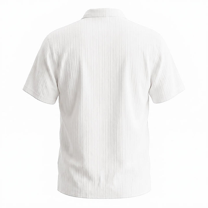 Men's Cotton Linen Striped Jacquard Casual Shirt - image 5