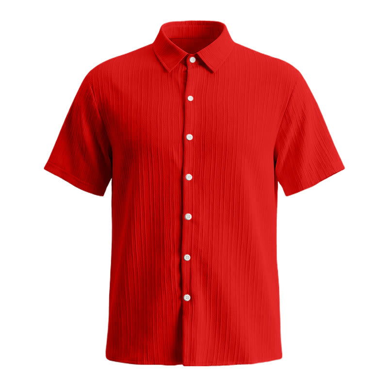 Men's Cotton Linen Striped Jacquard Casual Shirt - image 28