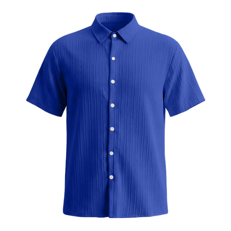 Men's Cotton Linen Striped Jacquard Casual Shirt - image 34
