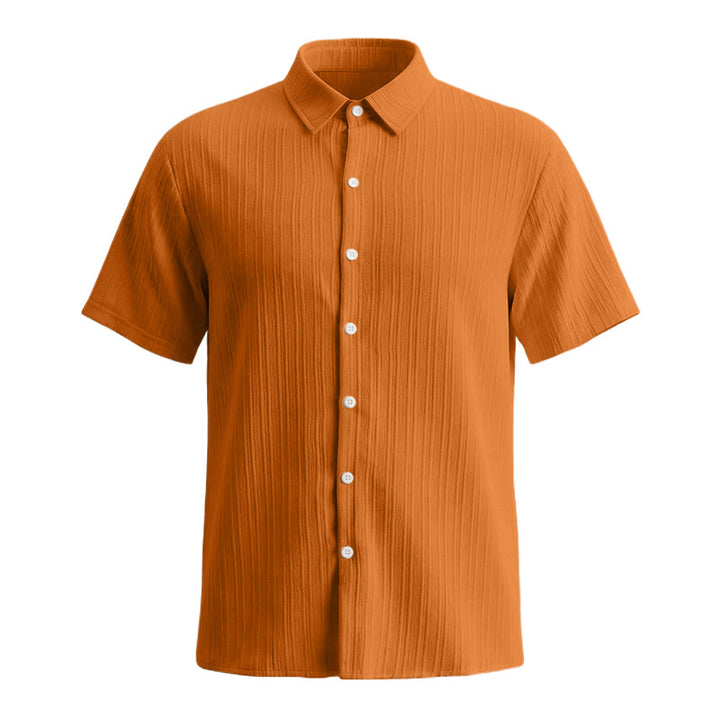 Men's Cotton Linen Striped Jacquard Casual Shirt - image 29