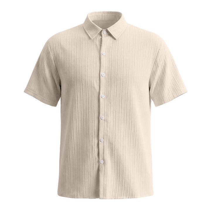 Men's Cotton Linen Striped Jacquard Casual Shirt - image 36