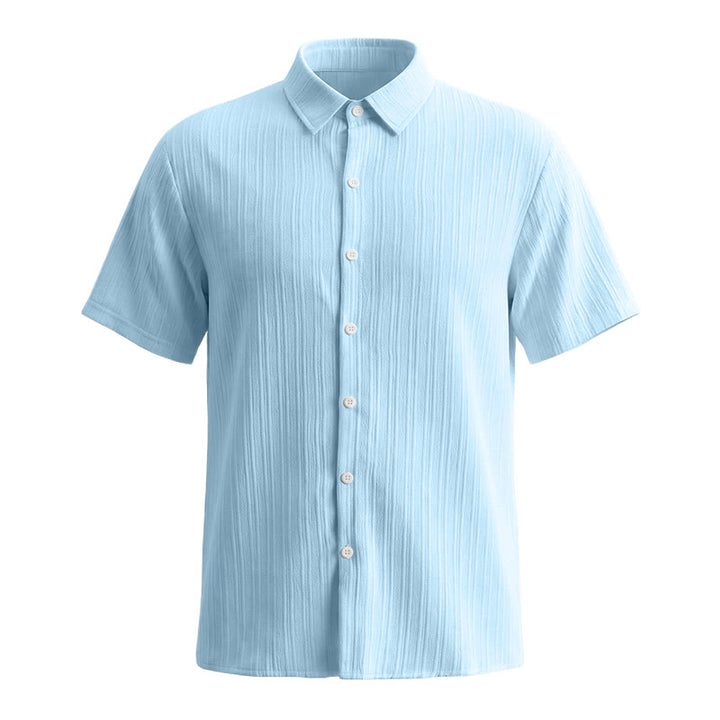 Men's Cotton Linen Striped Jacquard Casual Shirt - image 33