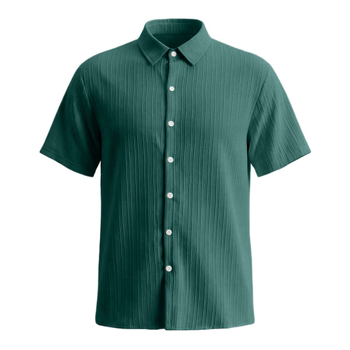 Men's Cotton Linen Striped Jacquard Casual Shirt - image 32