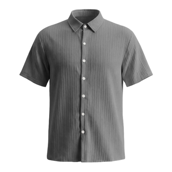 Men's Cotton Linen Striped Jacquard Casual Shirt - image 26