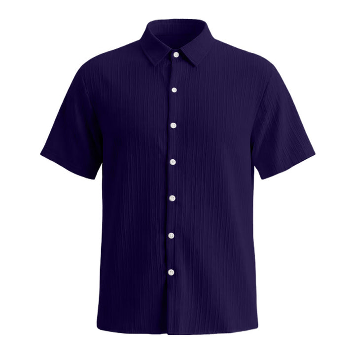 Men's Cotton Linen Striped Jacquard Casual Shirt - image 25