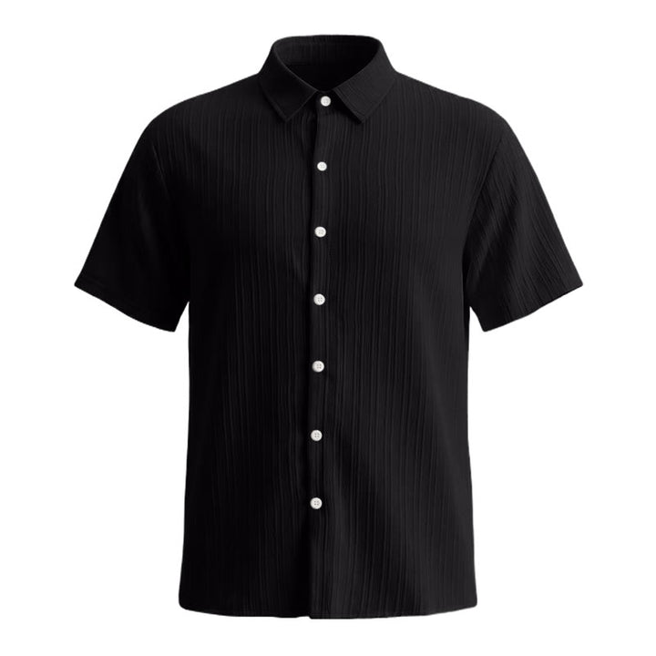 Men's Cotton Linen Striped Jacquard Casual Shirt - image 27