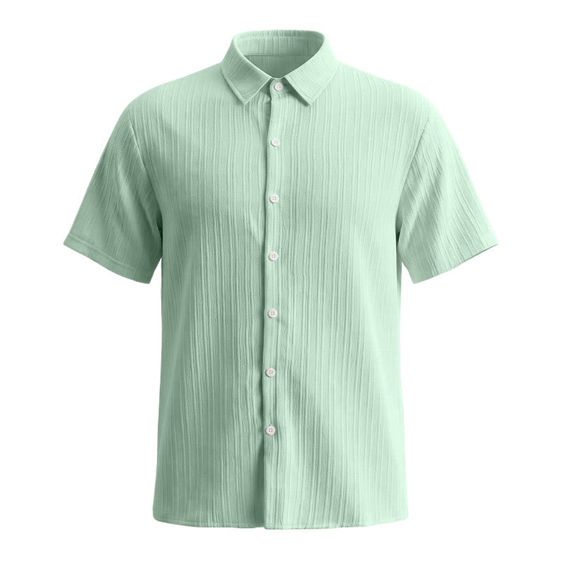 Men's Cotton Linen Striped Jacquard Casual Shirt - image 31