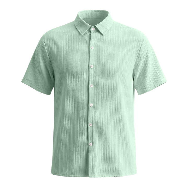 Men's Cotton Linen Striped Jacquard Casual Shirt - image 31