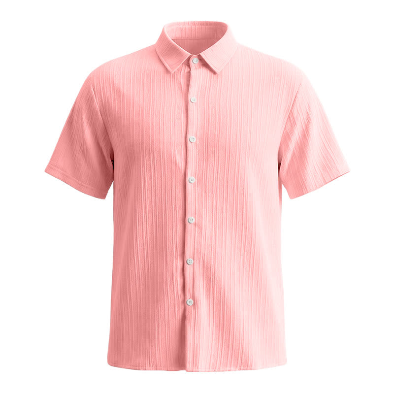 Men's Cotton Linen Striped Jacquard Casual Shirt - image 37