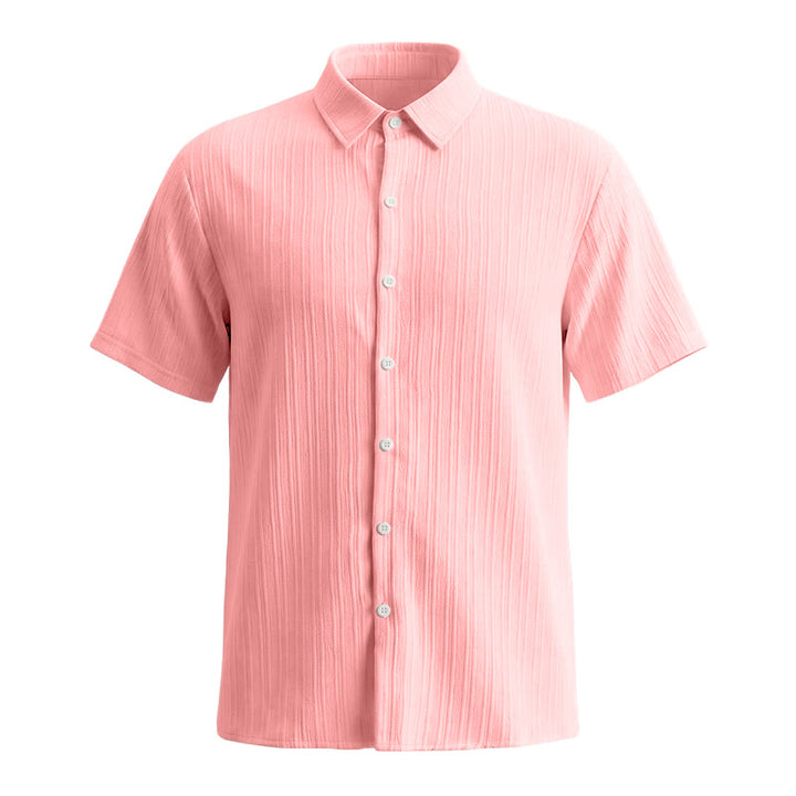Men's Cotton Linen Striped Jacquard Casual Shirt - image 37