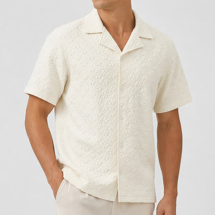 Men's Light Mature Casual Cuban Collar Polyester Shirt - image 2