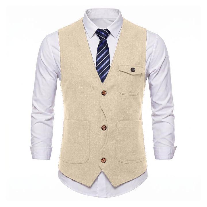 Men's American Vintage Herringbone Wrinkle Resistant Suit Vest - image 31