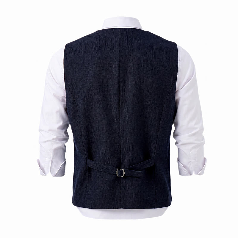 Men's American Vintage Herringbone Wrinkle Resistant Suit Vest - image 24