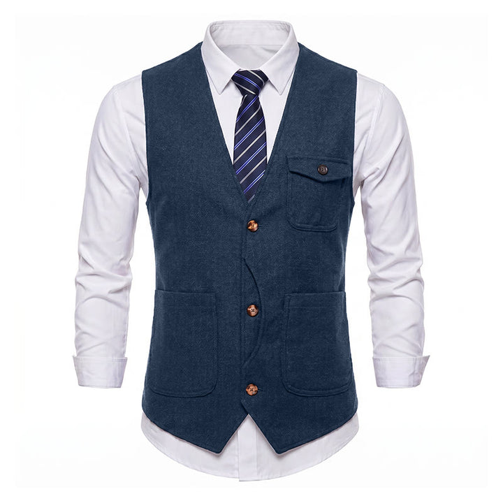 Men's American Vintage Herringbone Wrinkle Resistant Suit Vest - image 38